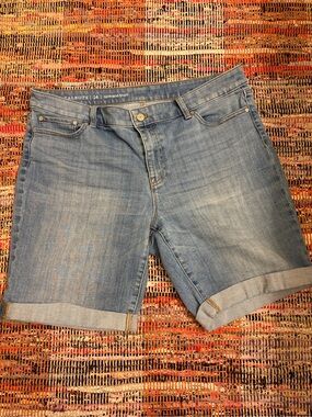 Talbots Light Blue Rolled-Hem Girlfriend Denim Shorts
